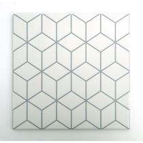GEOMETRY - 10X10, GRAY CUBE, MATTE/SATIN
